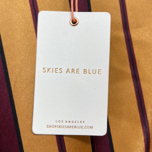 Skies Are Blue NWT Jiya Satin Striped Twist Front Maxi Dress Size Large - Picture 10 of 16